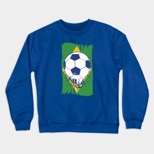 Vintage Brazilian Flag with Football // Retro Brazil Soccer Crewneck Sweatshirt